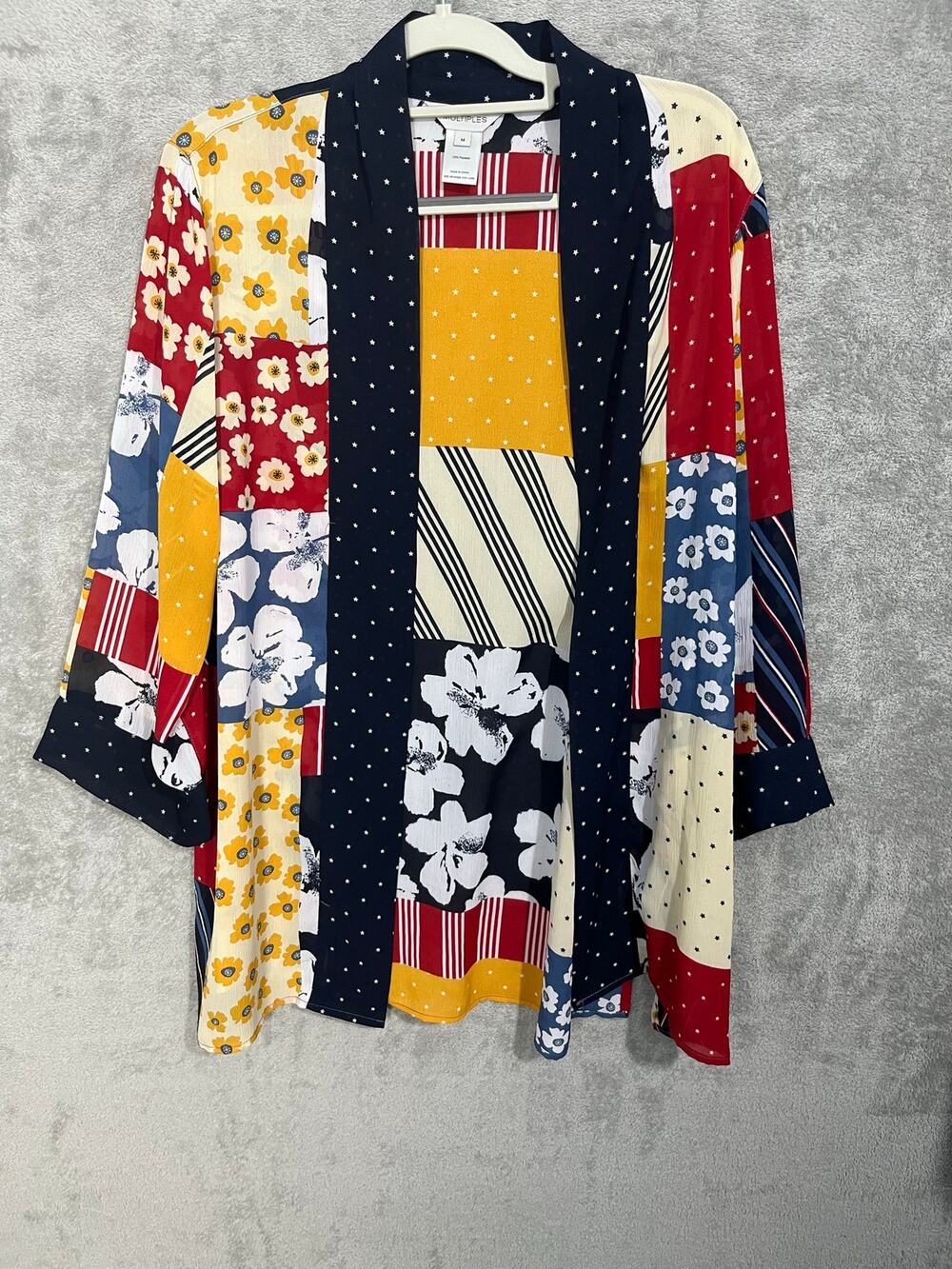 Multiples Kimino Medium Floral Patchwork Boho Beachy Summer Tropical